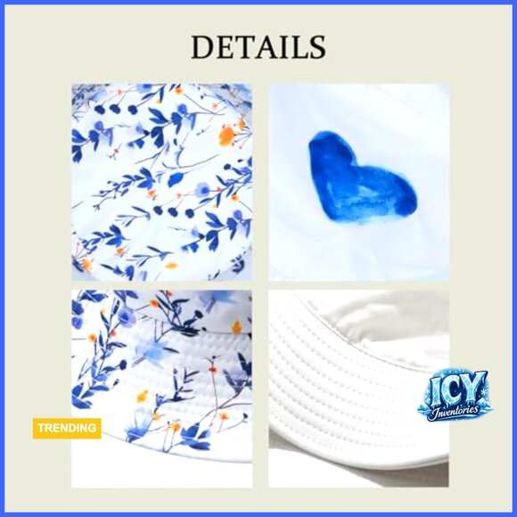 Unisex Floral Print Bucket Hat Sun Protection Foldable Travel Fishing